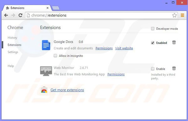 RimuovereTheater-Max ads da Google Chrome step 2