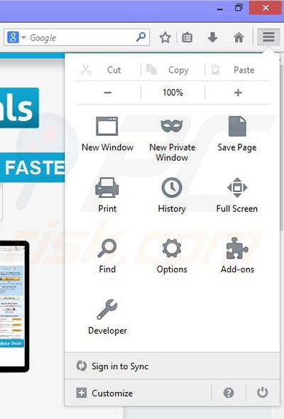 Rimuovere TheBestDeals ads da Mozilla Firefox step 1