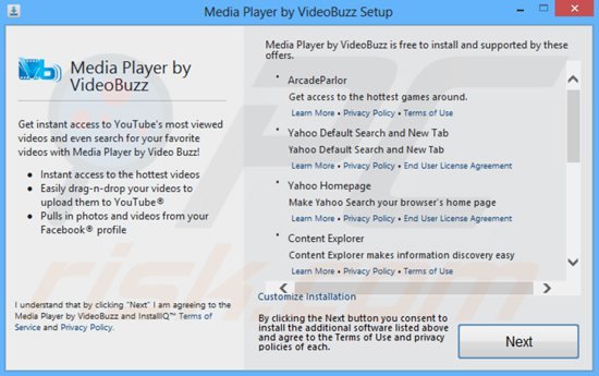 arcadeparlor adware installer sample 3