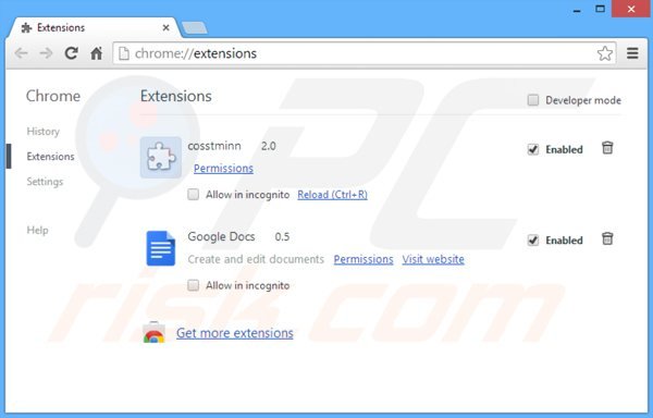 Rimuovere Browsers Apps + ads da Google Chrome step 2