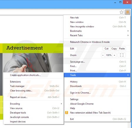 Rimuovere eDeals ads da Google Chrome step 1