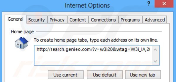 Rimuovere search.genieo.com dalla Intenret Explorer homepage