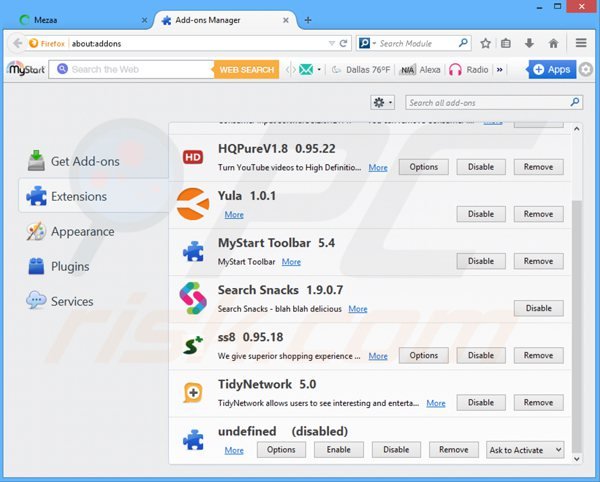 Rimuovere Mezaa ads da Mozilla Firefox step 2