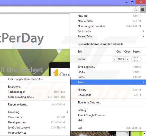 Rimuovere OneSoftPerDay ads da Google Chrome step 1