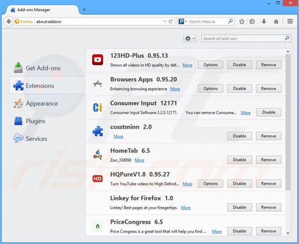 Rimuovere 123HD-Plus ads da Mozilla Firefox step 2