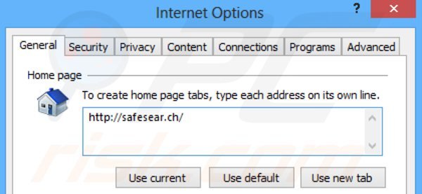 Rimuovere safesear.ch dalla Internet Explorer homepage