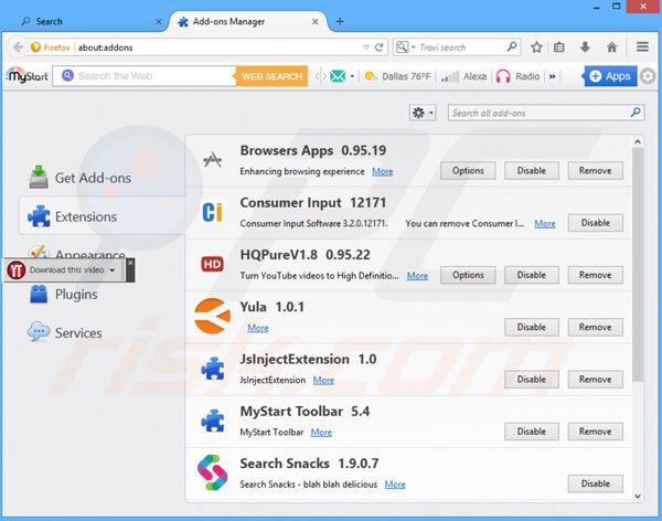 Rimuovere Salus ads da Mozilla Firefox step 2