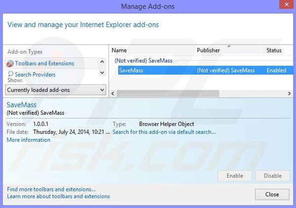 Rimuovere SaveMass ads da Internet Explorer step 2