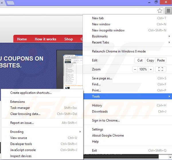 Rimuovere Savepath Deals ads da Google Chrome step 1