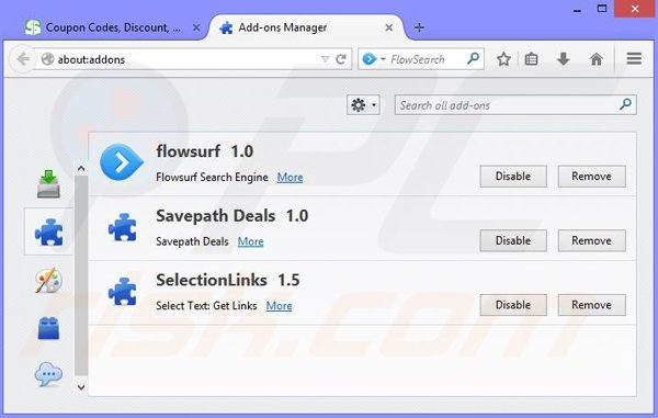 Rimuovere Savepath Deals ads da Mozilla Firefox step 2