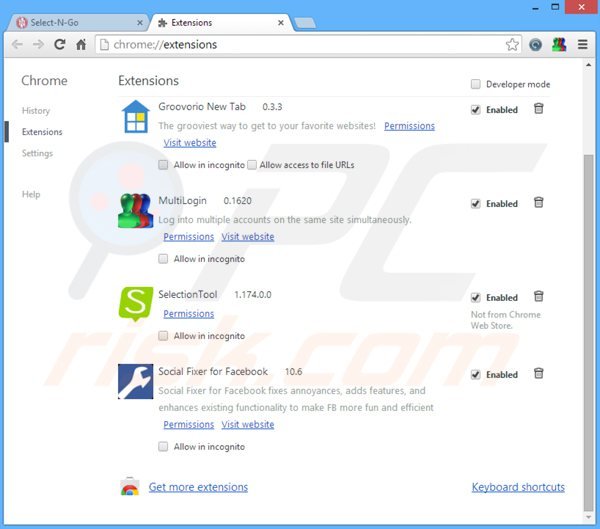 Rimuovere SelectNGo ads da Google step 2