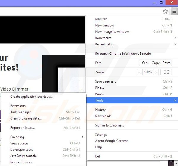 Rimuovere Video Dimmer da Google Chrome step 1