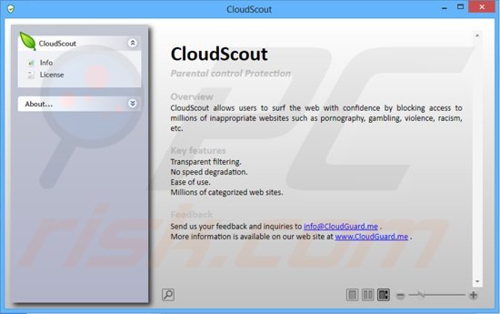 Screenshot dell'applicazione CloudGuard