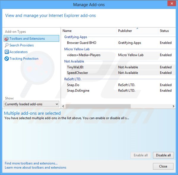Rimuovere Desktop Dock da Internet Explorer step 2