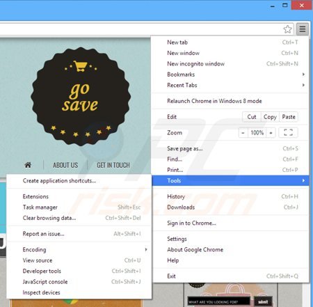 Rimuovere GoSave ads da Google Chrome step 1