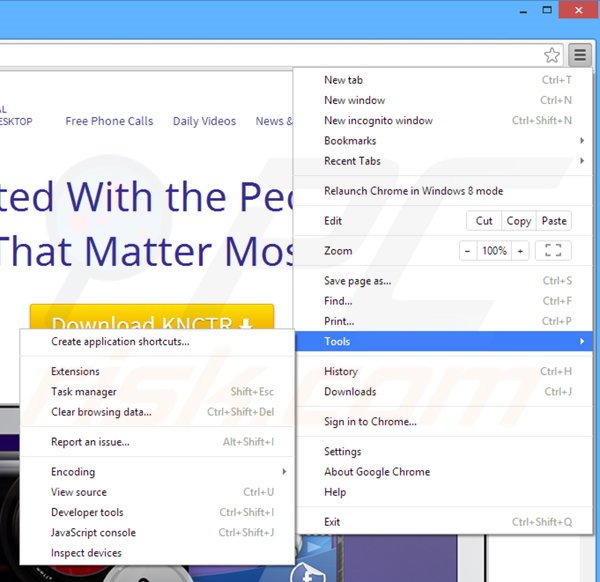 Rimuovere KNCTR da Google Chrome step 1