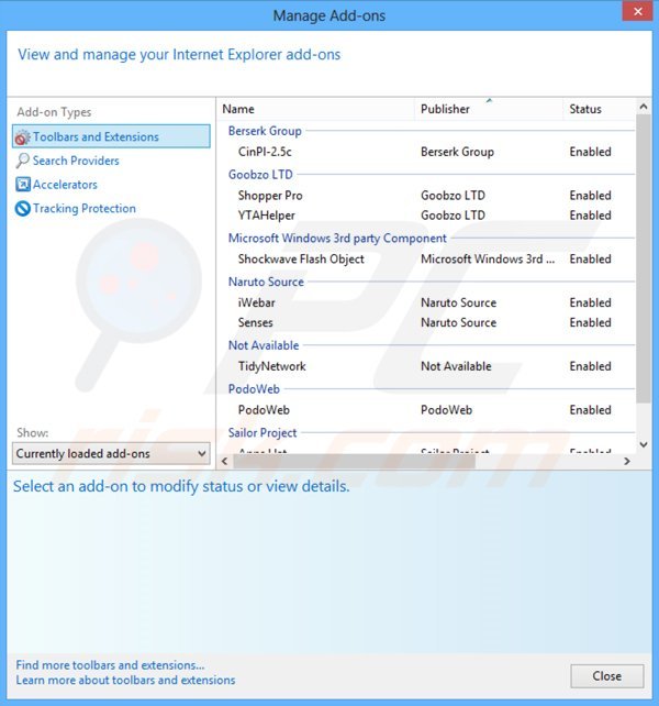 Rimuovere StormWatch da Internet Explorer step 2