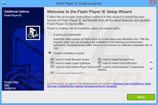 media player enhance adware installer