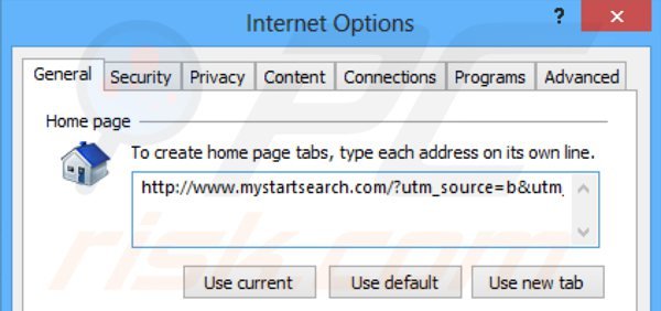 Rimuovere mystartsearch.com dalla Internet Explorer homepage
