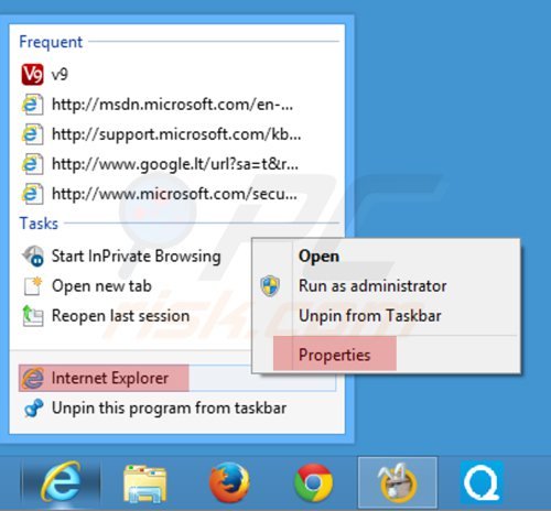 Aggiustare il collegamento rapido a Internet Explorer step 1
