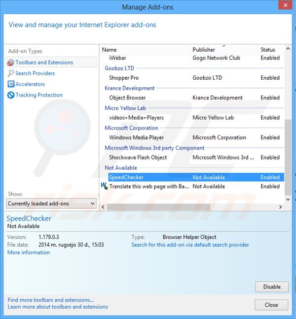 Rimuovere SpeeditUp da Internet Explorer step 2