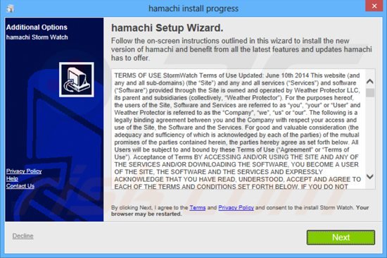 storm watch adware installer sample 3