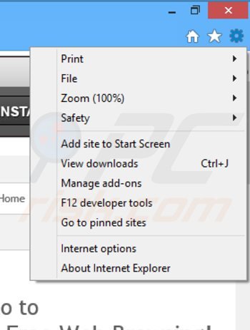 Rimuovere Web Bar adware da Internet Explorer step 1