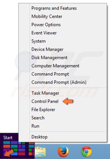 Attivazione utente guest su Windows 8 step 1 - accesso Pannello di controllo
