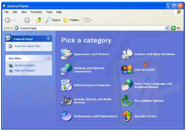 L'attivazione di un utente ospite di Windows XP step 2 - l'accesso degli account utente