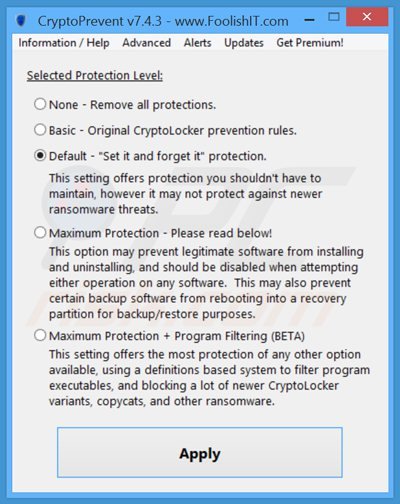 cryptoprevent screenshot