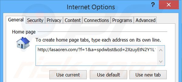 Rimuovere lasaoren.com dalla Internet Explorer homepage