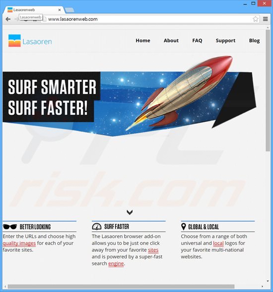 Website che promuove lasaoren.com browser hijacker