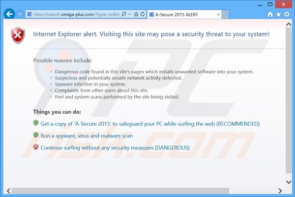 a-secure 2015 rogue antivirus blocca l'accesso ad internet