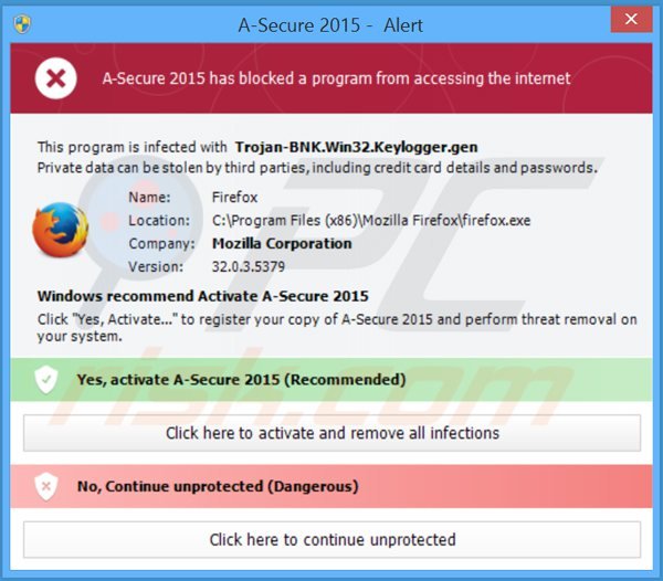 A-Secure 2015 blocca l'esecuzione dei programmi installati