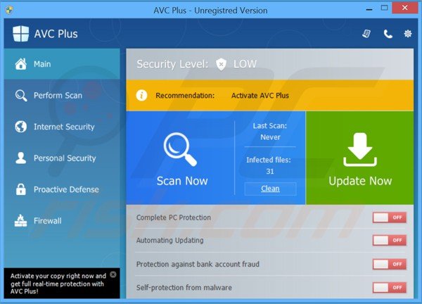 avc plus falso antivirus