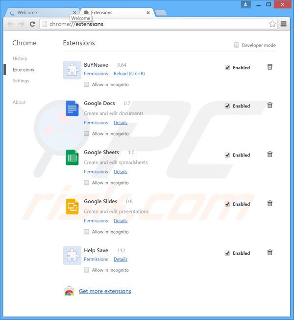 Rimuovere Cinema Now da Google Chrome step 2