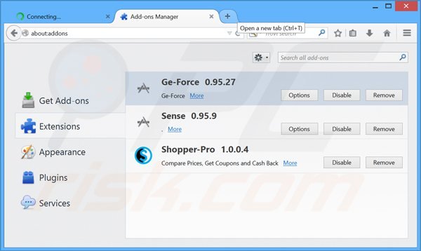 Rimuovere Ge-Force da Mozilla Firefox step 2