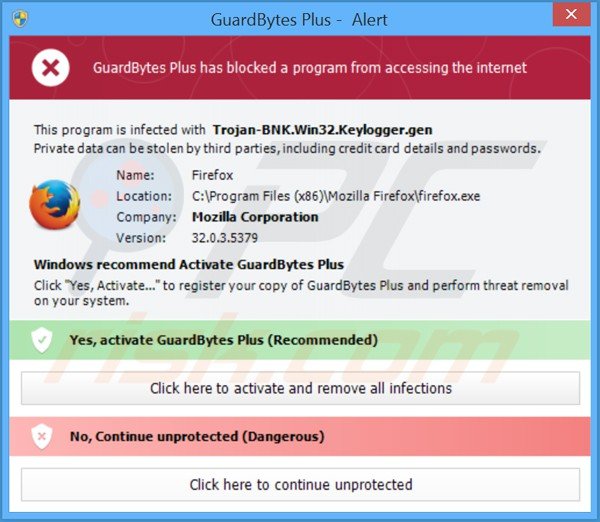 guardbytes plus blocca l'esecuzione dei programmi