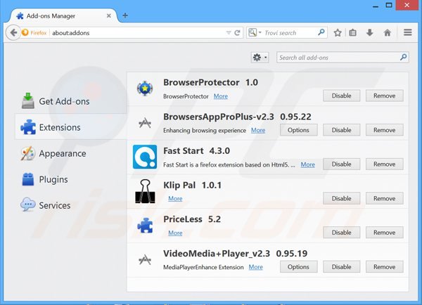 Rimuovere Offercrowd ads da Mozilla Firefox step 2