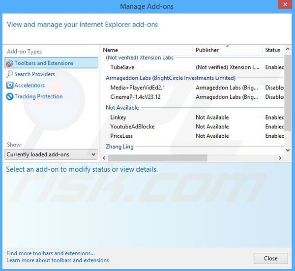 Rimuovere PaceItUp adware da Internet Explorer step 2