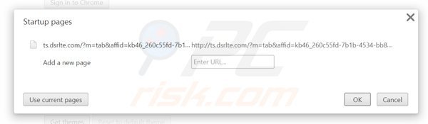 Rimuovere rts.dsrlte.com dalla Google Chrome homepage