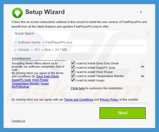 save daily deals adware installer sample 2