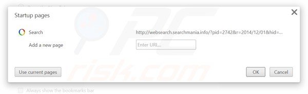 Rimuovere websearch.searchmania.info dalla Google Chrome homepage