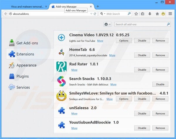 Rimuovere Selection Tools adware da Mozilla Firefox step 2