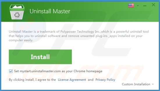 Installer Ingannevole utilizzato nella distribuzione di  searches.uninstallmaster.com