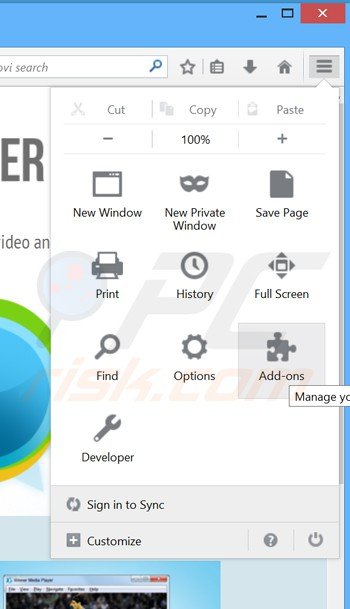 Rimuovere Winner Media Player adware da Mozilla Firefox step 1