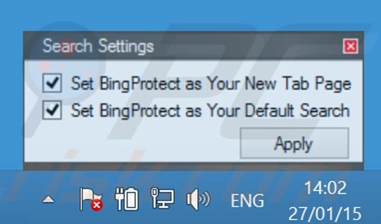 BingProtect dirottatore del browser modifica le impostazioni del browser: