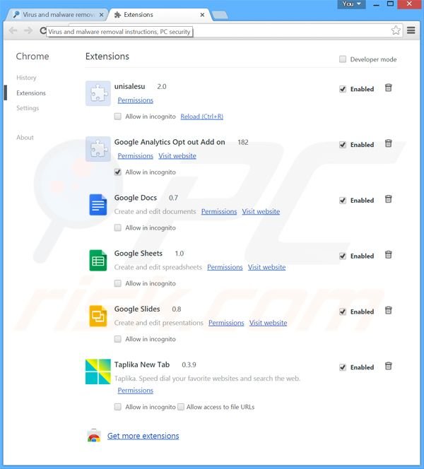 Rimuovere deals adware da  Google Chrome step 2