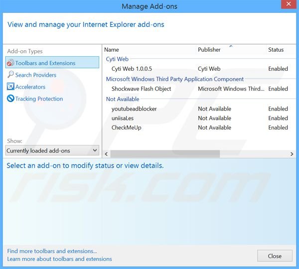 Rimuovere deals adware da  Internet Explorer step 2