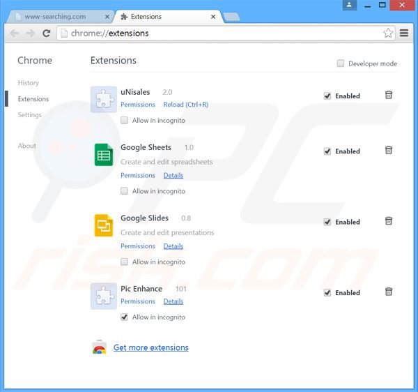 Rimuovere GoHD adware da Google Chrome step 2